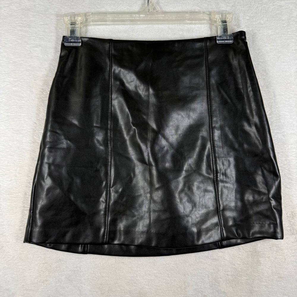 Abercrombie & Fitch Vegan Leather Mini Skort Black XS Faux Leather Skirt